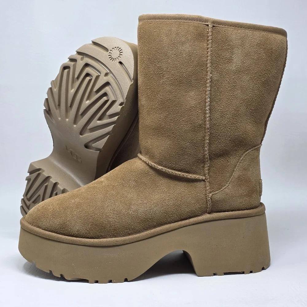 UGG Women's Size 11 Classic Heights Chestnut Suede Platform Boots 1158310 New